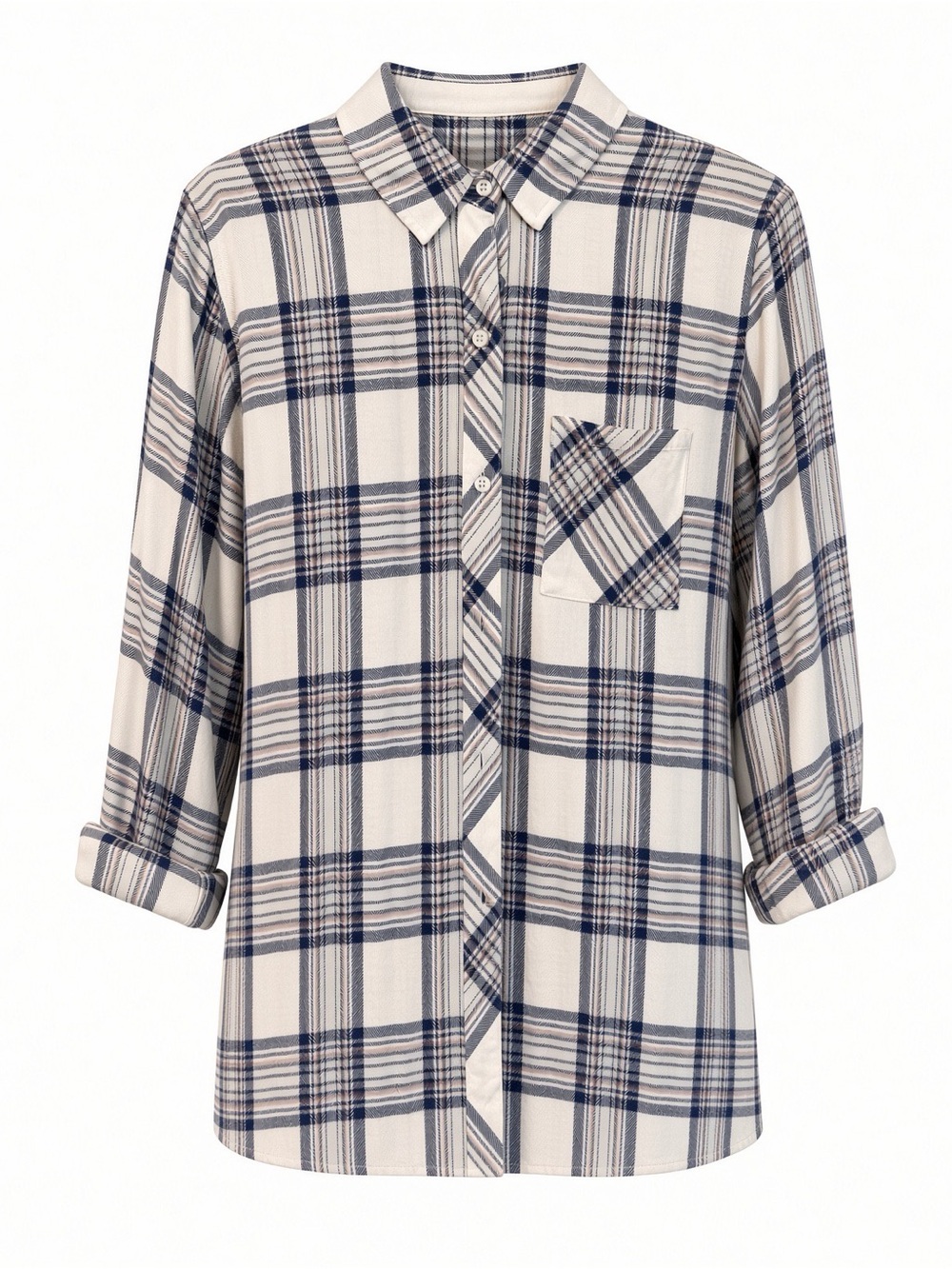 Rails Blue & Cream Plaid Button-Up Shirt